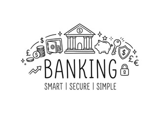 Fototapeta premium Banking Smart Secure Simple Finance.