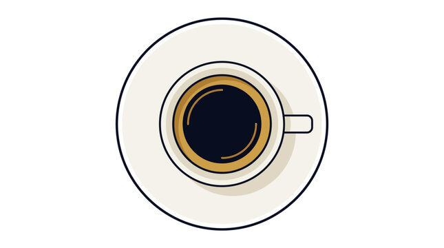 Black Coffee Cup Illustration.