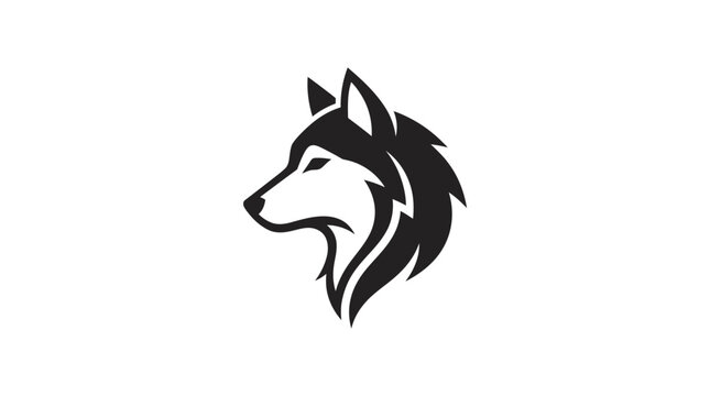 Black and white husky dog head.