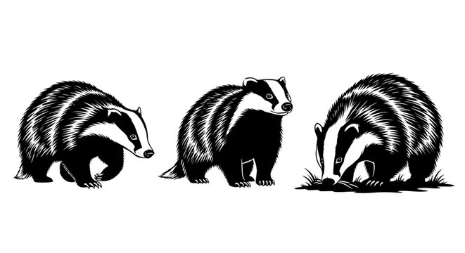 Three Badgers in a Row Profile.