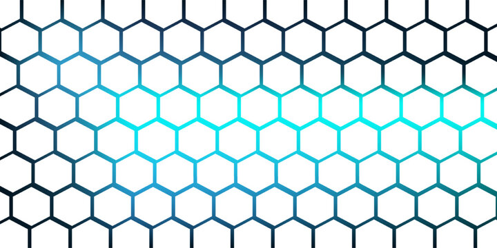 White 3d hexagonal technology vector abstract background. Blue bright energy flashes under hexagon in modern technology futuristic background vector illustration. White honeycomb texture grid.