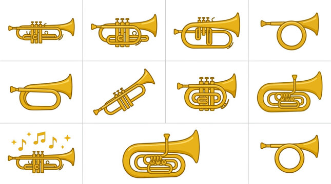 Brass Trumpet Musical Instrument.