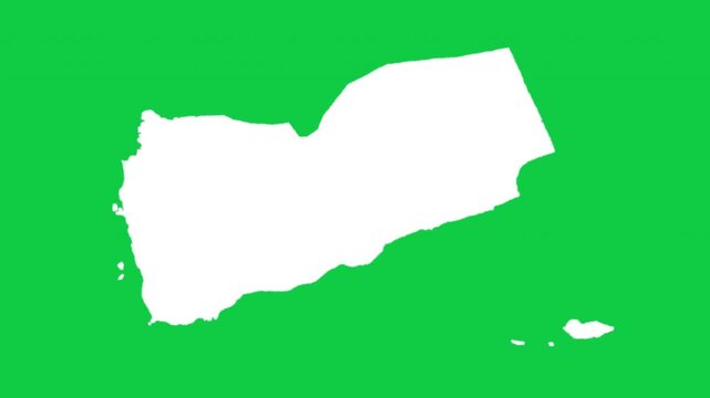 Yemen wiggle animation map loop green background