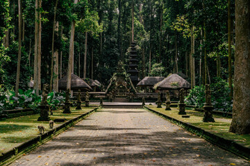Traditional Balinese Hindu Temple in Sacred Monkey Forest Sangeh Bali © Gung