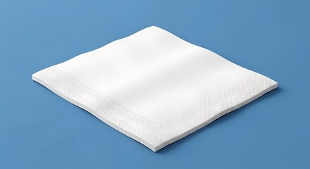Naklejka premium Isolated square paper napkin with subtle speckled border, dining etiquette, table setting, party supply, catering mockup
