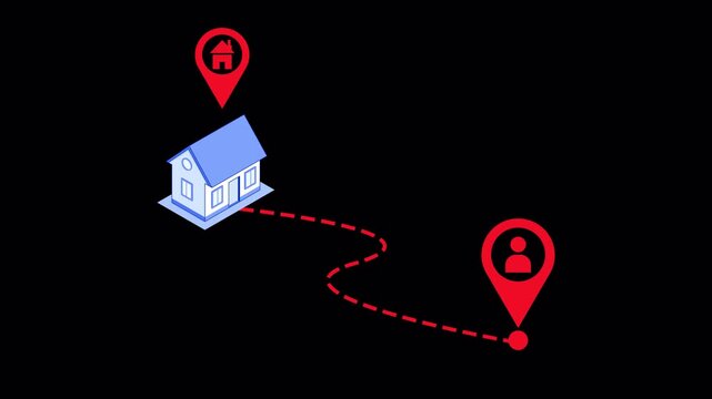 Animated Isometric GPS Route Map &ndash; Delivery Tracking and Real Estate Concept