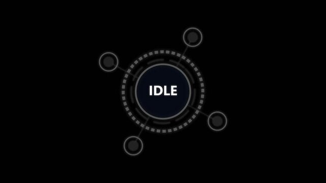 Idle hud interface element rotating on a black background for futuristic technology