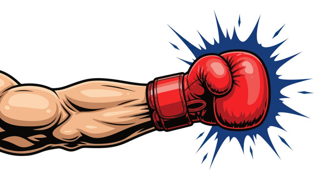 Boxing Glove Punching Arm - Dynamic Action Illustration