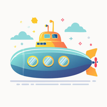 Cartoon Submarine Illustration