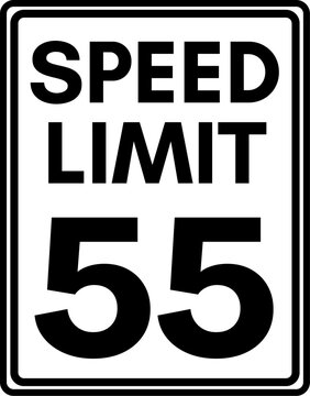 Maximum Speed Limit 55 mph Traffic Sign Vector