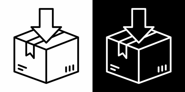 Import Delivery White Icon Set Design