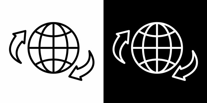Global Trade White Icon Set Design