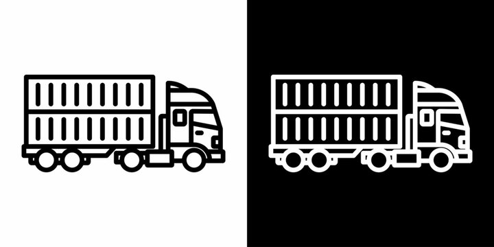 Cargo Transport White Icon Set Design