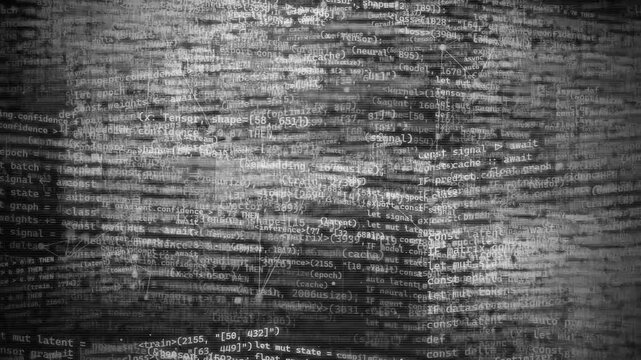Abstract Digital Programming Code Background for Technology and AI