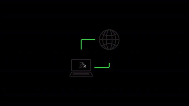 Animated line motion of internet communication and global network in public relations business in alpha channel 