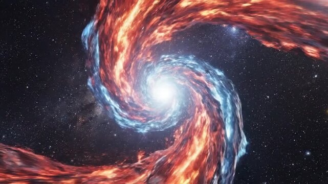Fire and ice elements colliding in deep space nebula