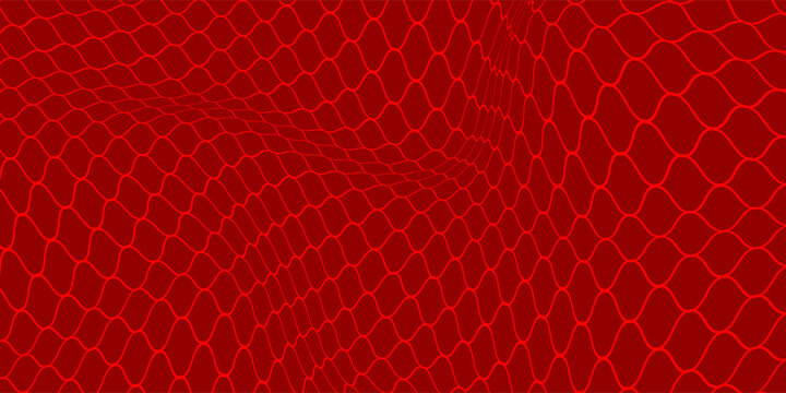 Elegant Red geometric pattern with rhombus mesh. 3D modern luxury design. red net, full boll, basket sport.