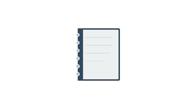 A minimalist icon of a spiral notebook with blank lined pages, perfect for notes