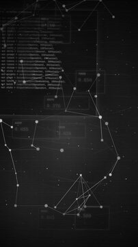 AI Neural Network Data Processing with Digital Code Background