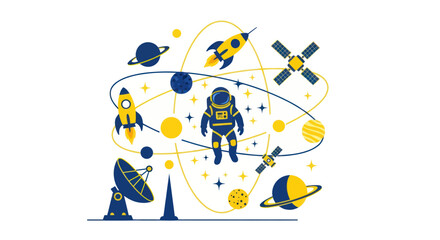 Astronaut, Rockets, Satellites, Planets - Space Exploration and Cosmic Journey © ahmad