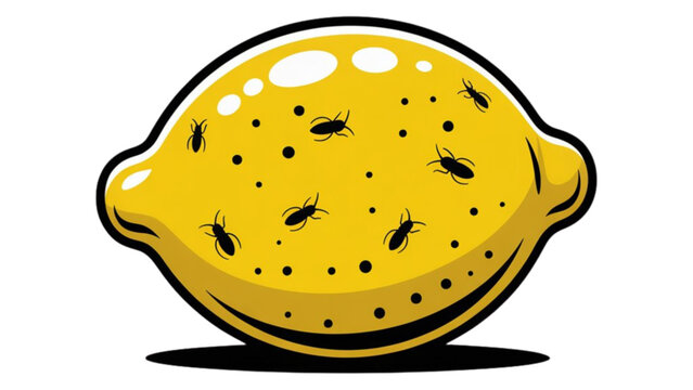 Bright yellow cartoon lemon with simple smiley face Vector