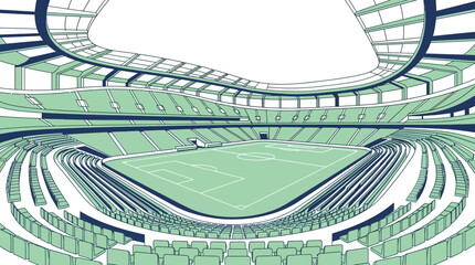 Digital Illustration of a Modern Soccer Stadium Interior. © Budi Santoso
