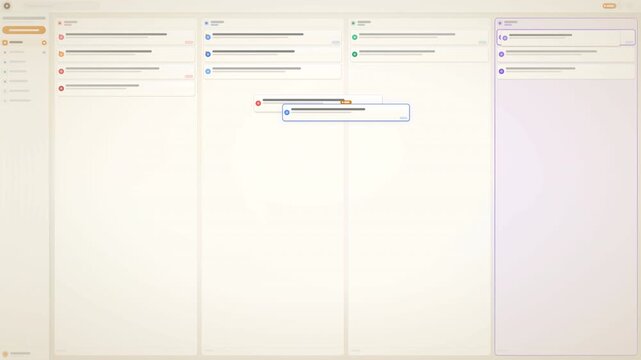 High-tech concept animation of an intelligent email inbox UI automatically sorting, filtering, and organizing messages.