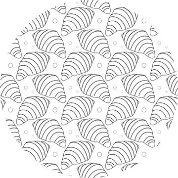 Circle Background of hand drawn Croissants and crumbles Pattern Minimalist flat design Croissant Day. Isolated Vector illustration Bakery Thematic Backdrop media highlights Promo Banner, leaflets, tag