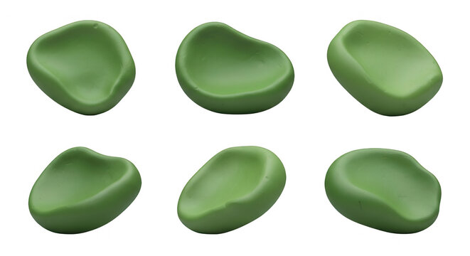 3d rendered green amorphous shapes floating isolated on white great for abstract design and backgrounds