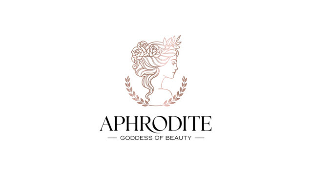 Elegant aphrodite logo with floral design