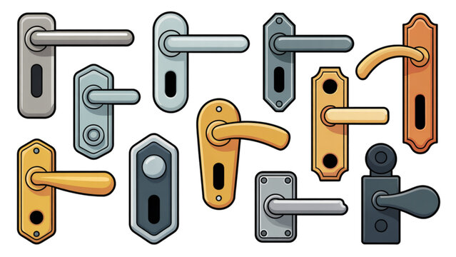 Assorted door handles and locks