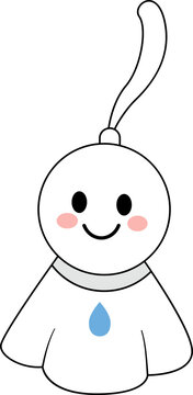 Japanese rainy day doll teru teru bozu vector
