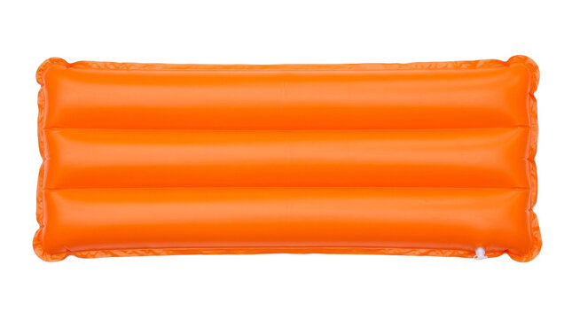 Orange inflatable swimming pool float on a transparent background PNG image