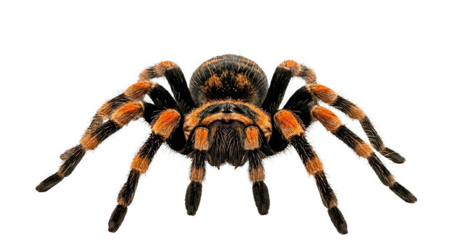 Mexican redknee tarantula on a transparent background PNG image