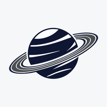 Stylized Saturn Planet Icon