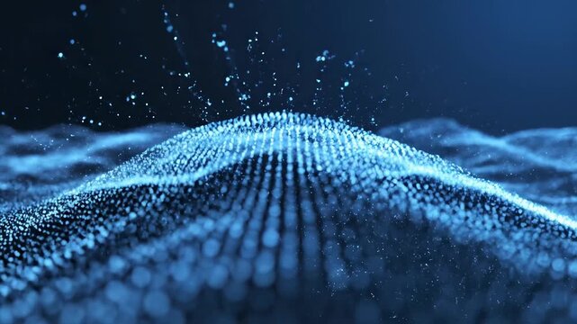 Digital wave of glowing particles perfect for UI/UX elements and digital motion graphics