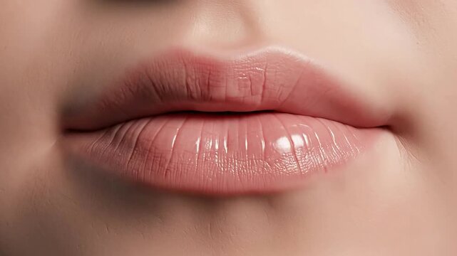 Close-Up Macro Shot of Dehydrated Cracked Lips Featuring Detailed Textures for Health and Beauty Applications in 4K CGI Quality