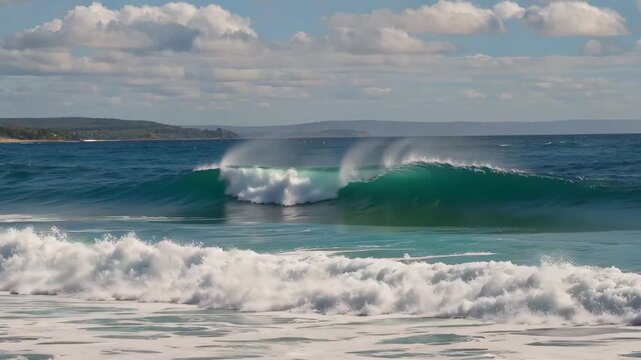 A magnificent sight of rolling waves