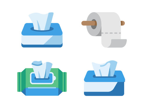 This image presents a collection of tissue and paper products, including tissue boxes and toilet paper rolls, showcasing essential items for cleanliness and convenience.