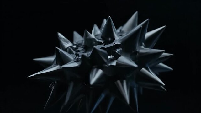 Ferrofluid in motion a captivating display of magnetic liquid spikes against a dark background showcasing scientific principles and abstract art