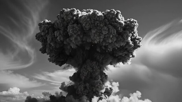 Nuclear explosion mushroom cloud perfect for wellness retreats and nature documentaries