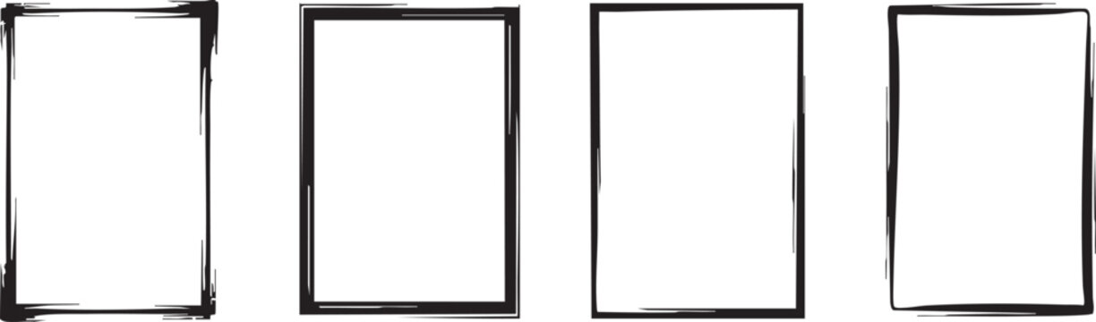 frame double border brush vector ornamental square rectangle pack