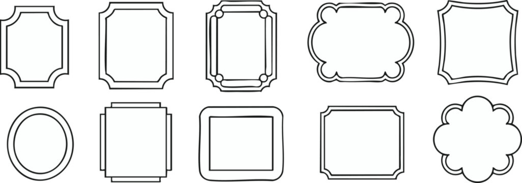 frame decorative label outlines set of vector border templates
