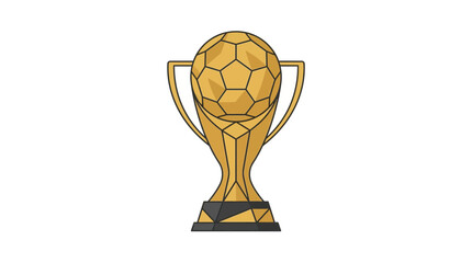 Gold soccer trophy cup with football ball illustration. © Nadia Putri