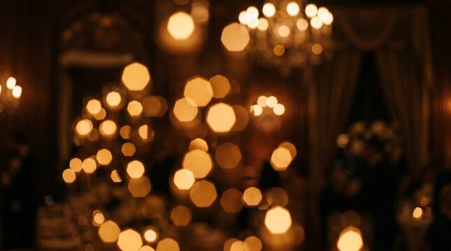 Warm Golden Bokeh Lights in Luxurious Setting
