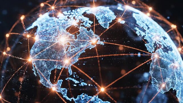 Globe with network connections symbolizing digital transformation and future innovation