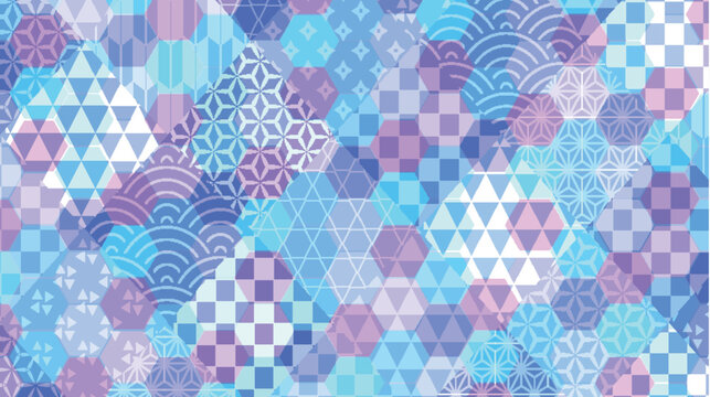 Geometric Japanese Traditional Pattern Pastel Background Design