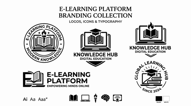 E-learning platform branding logo icons.