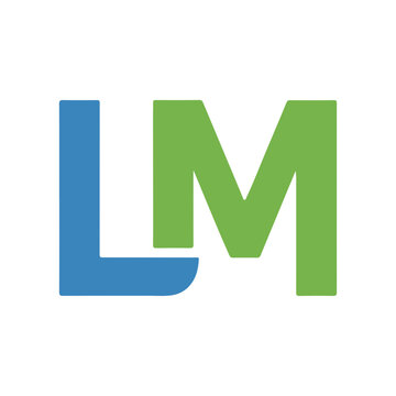 Abstract LM monogram logo with layered overlap effect design Vector illustration
