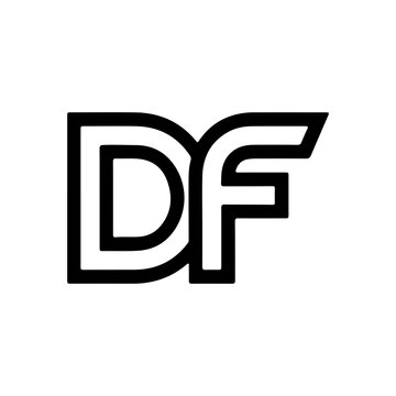 Clean DF logo with bold minimalism modern corporate branding Vector illustration